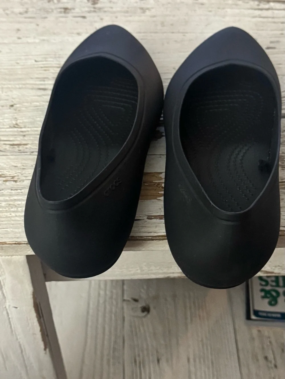 CROCS Black Pointed Slip-On Flats